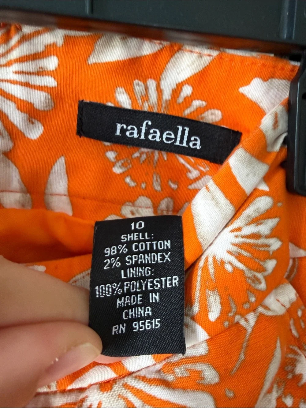 Women's Orange Floral A-Line Skirt Rafaella size 10